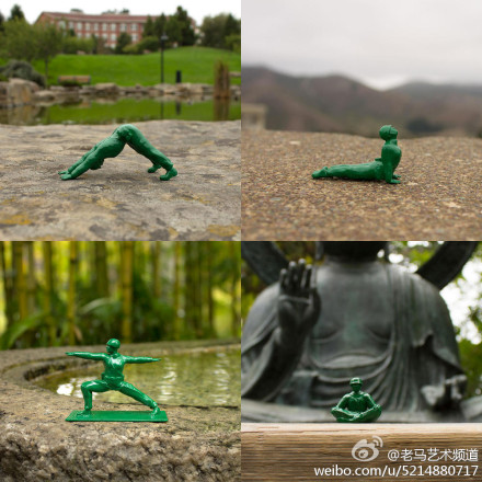 瑜伽从业者Dan Abramson做瑜伽版绿色玩具兵人-2