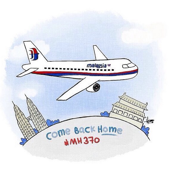 正能量等待MH370回家 国外网友手绘图为马航失联航班祈福-3