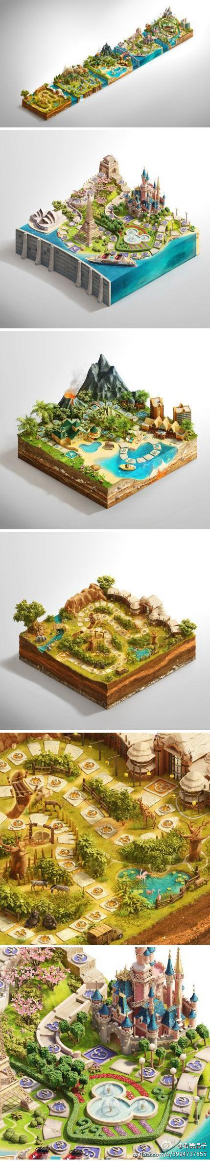 波兰创意工作室 将迪士尼乐园中经典的5个岛屿作为棋盘