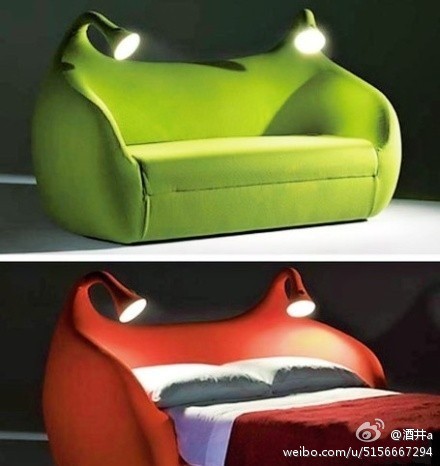 意大利家具公司：酷似青蛙带灯的Morfeo沙发床