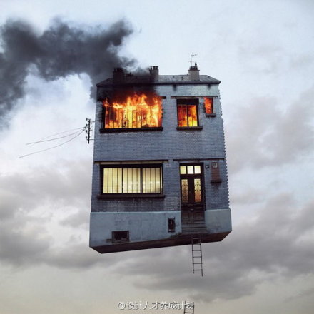法国艺术家Laurent Chéhère 后期技术把屋子送上了天空-3