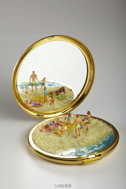 艺术家Kendal Murray 古董镜盒上创作的微缩雕塑作品-2