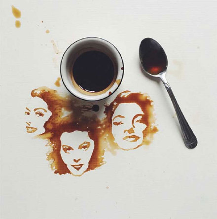 创意艺术:意大利艺术家Giulia Bernardelli用咖啡创作的画