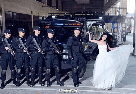 无锡警察的婚纱照堪比大片-3