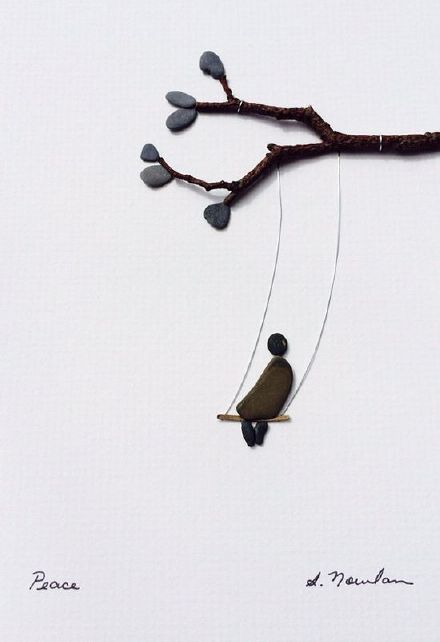 艺术家Sharon Nowlan小石头、碎玻璃、树枝拼凑的艺术品-4