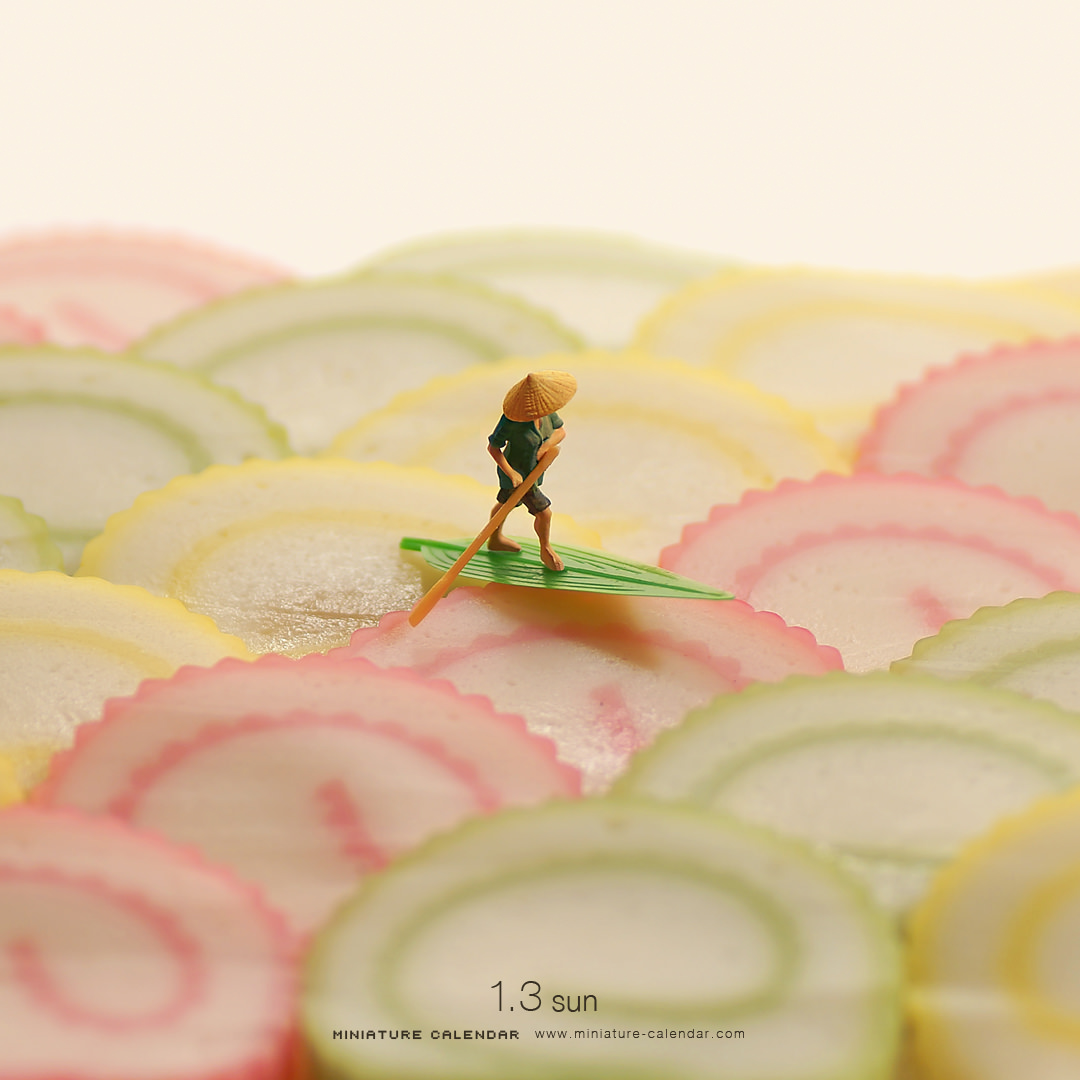 1月 日本设计师田中达也tanaka tatsuya生活小人模型日历精选