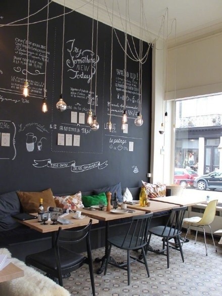 分享国外餐厅里温馨浪漫的黑板设计案例-2
