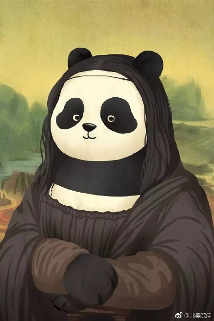 创意插画 当熊猫滚滚遇上名画恶搞作品欣赏