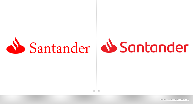 欧洲第二大银行桑坦德银行（Santander）启用新LOGO