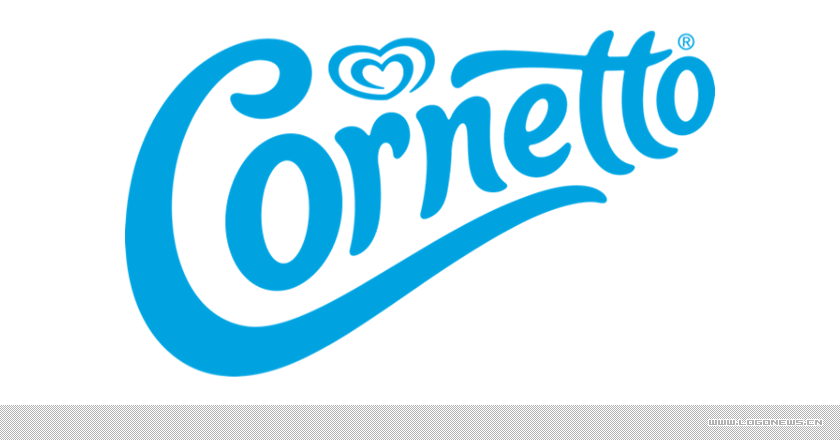 冰激凌甜筒品牌可爱多Cornetto 英文LOGO简化换新