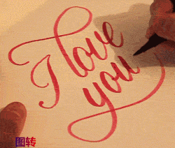 创意字体 I LOVE YOU艺术字写法动图欣赏
