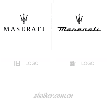 LOGO标识设计欣赏:玛莎拉蒂Maserati微调品牌LOGO
