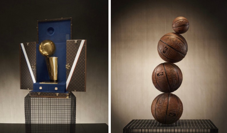 奢侈品品牌LOUIS VUITTON（路易威登）为NBA打造定制篮球以及奖杯外盒